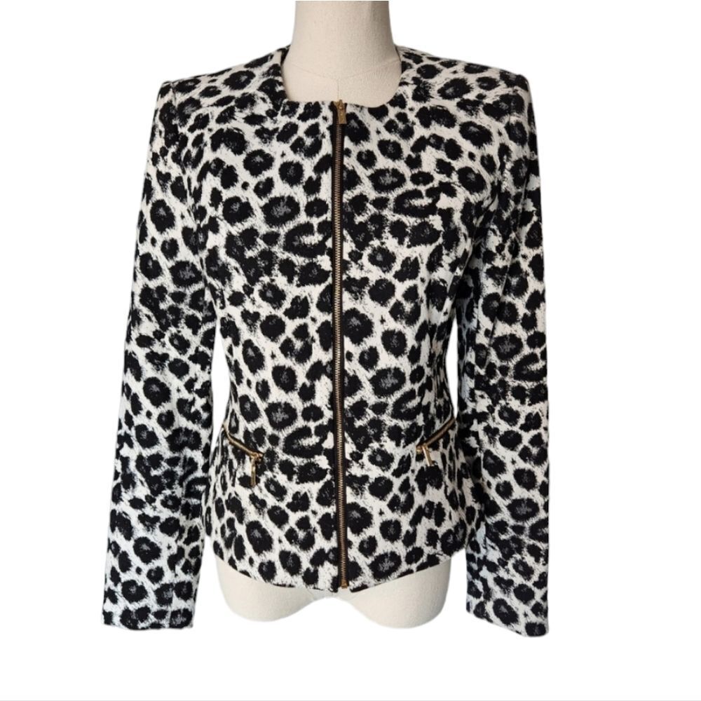 NWOT Calvin Klein Black & white Leopard Print Jacket